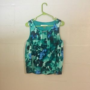 Peter Nygard petite jade green floral dress tank